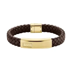 Bracelet Homme BOSS Lander cuir Marron 1580746M