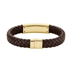 Bracelet Homme BOSS Lander cuir Marron 1580746M