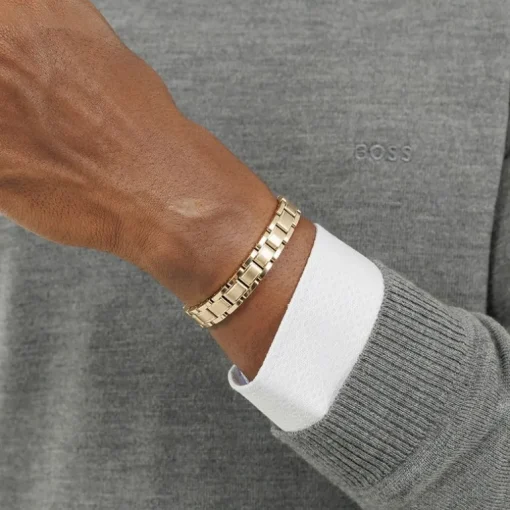 Bracelet Homme BOSS Metal Links Acier Doré 1580711