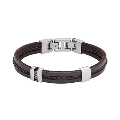 Bracelet Homme 21.3CM FOSSIL LEATHER ESSENTIALS Cuir Brun