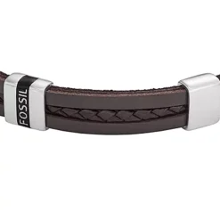 Bracelet Homme 21.3CM FOSSIL LEATHER ESSENTIALS Cuir Brun