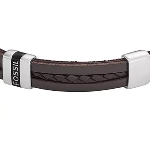 Bracelet Homme 21.3CM FOSSIL LEATHER ESSENTIALS Cuir Brun