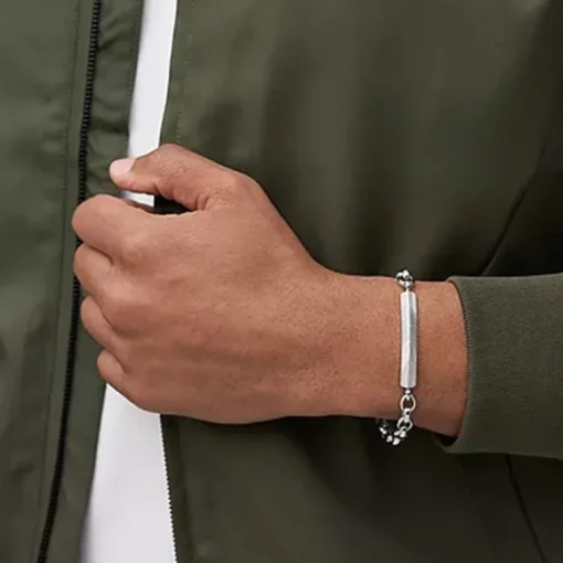 Bracelet Homme 22CM FOSSIL HARLOW LINEAR TEXTURE Acier Argenté