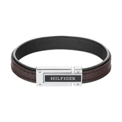 Bracelet Homme 19CM TOMMY HILFIGER FLAT Cuir Brun