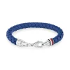 Bracelet Homme 19CM TOMMY HILFIGER ICONIC Cuir Bleu