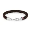 Bracelet Homme 19CM TOMMY HILFIGER ICONIC Cuir Brun