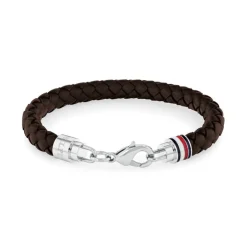 Bracelet Homme 19CM TOMMY HILFIGER ICONIC Cuir Brun