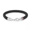 Bracelet Homme 19CM TOMMY HILFIGER ICONIC Cuir Noir
