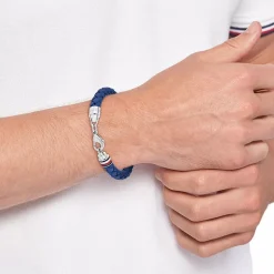 Bracelet Homme 19CM TOMMY HILFIGER ICONIC Cuir Bleu