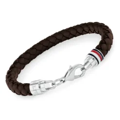 Bracelet Homme 19CM TOMMY HILFIGER ICONIC Cuir Brun