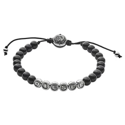 Bracelet Homme DIESEL Acier Argenté et Perles Synthétiques