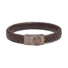 Bracelet Homme DIESEL Cuir Brun et Acier Argenté