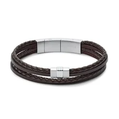 Bracelet homme FOSSIL CASUAL cuir tressé