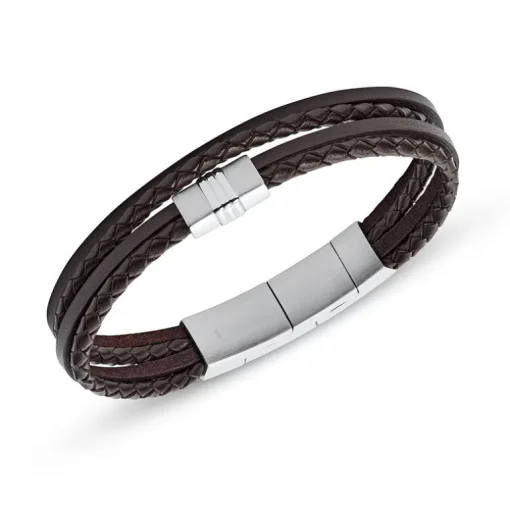 Bracelet homme FOSSIL CASUAL cuir tressé