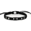 Bracelet Homme FOSSIL Cordon Noir et Acier Argenté