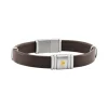 Bracelet Homme JOURDAN ANTONIO Cuir Brun Acier Argenté