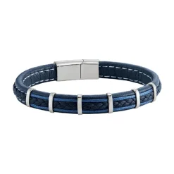 Bracelet Homme JOURDAN KESSEL Cuir Bleu