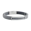 Bracelet Homme JOURDAN ROWANN Silicone Bleu et Nylon Blanc