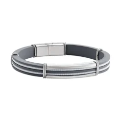 Bracelet Homme JOURDAN ROWANN Silicone Bleu et Nylon Blanc