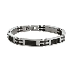 Bracelet Homme JOURDAN ZÉPHYR Acier Noir et Argenté
