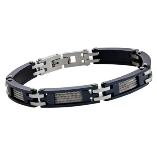 Bracelet Homme JOURDAN ZÉPHYR Acier Bleu et Argenté