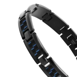 bracelet homme Mercury acier noir et carbone
