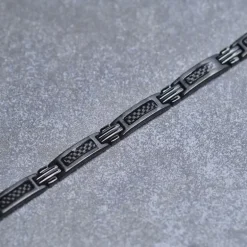 Bracelet Homme PHEBUS Acier Noir Et Câble 35-0973
