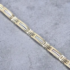 Bracelet Homme PHEBUS Acier Doré Et Câble 35-0950