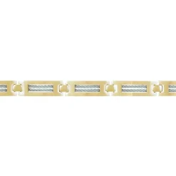 Bracelet Homme PHEBUS Acier Doré Et Câble 35-0950