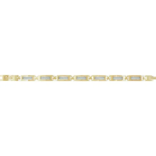 Bracelet Homme PHEBUS Acier Doré Et Câble 35-0950