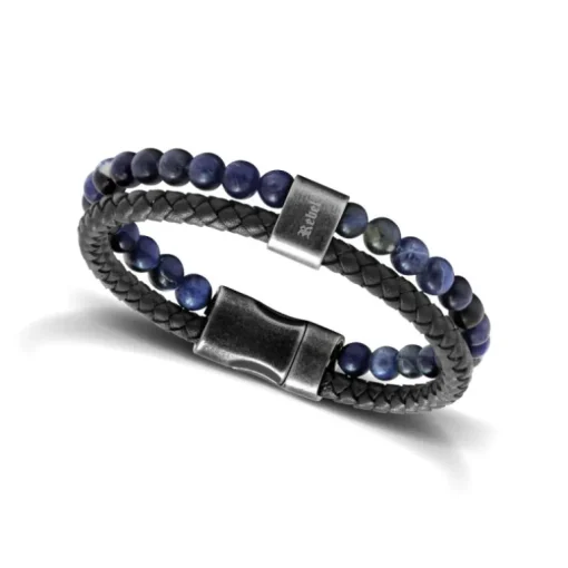 Bracelet Homme ROCHET REBEL Cuir Noir