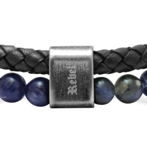 Bracelet Homme ROCHET REBEL Cuir Noir