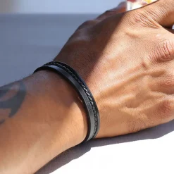 Bracelet Homme ROCHET STANFORD Cuir Noir