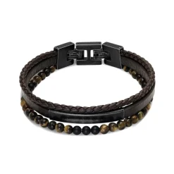 Bracelet Homme ROCHET YALE Cuir Brun