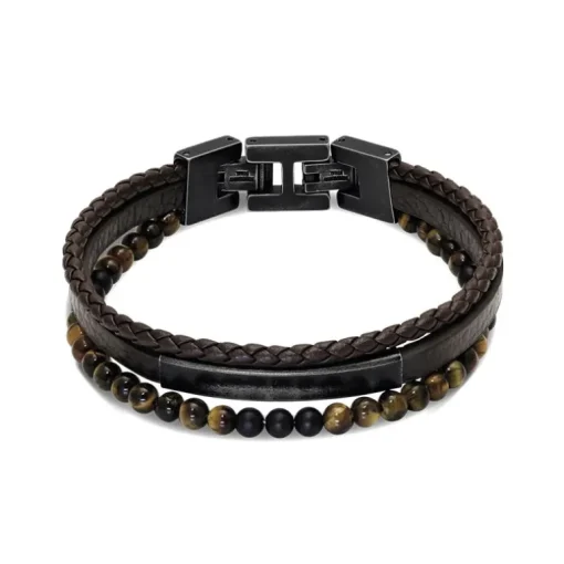 Bracelet Homme ROCHET YALE Cuir Brun