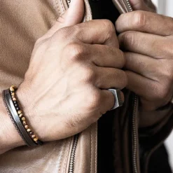 Bracelet Homme ROCHET YALE Cuir Brun