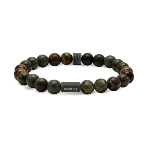 Bracelet Homme ROCHET ZEN Jaspe et Oeil de tigre HB2808