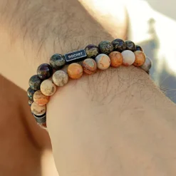 Bracelet Homme ROCHET ZEN Jaspe et Oeil de tigre HB2808