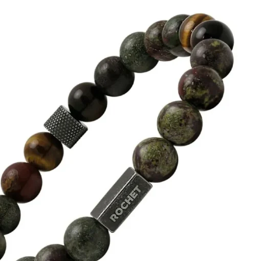 Bracelet Homme ROCHET ZEN Jaspe et Oeil de tigre HB2808