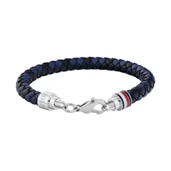 Bracelet Homme TOMMY HILFIGER TYSON Acier et Cuir Bleu 2790634