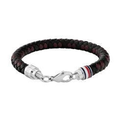 Bracelet Homme TOMMY HILFIGER TYSON Acier et Cuir Noir 2790632