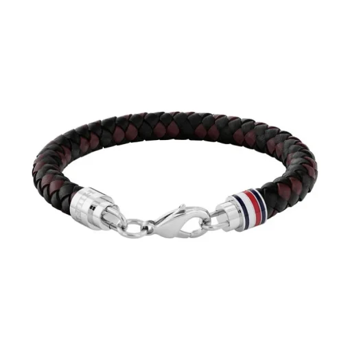 Bracelet Homme TOMMY HILFIGER TYSON Acier et Cuir Noir 2790632