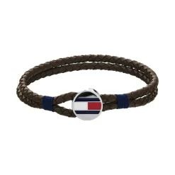 Bracelet Homme TOMMY HILFIGER Cuir Tressé Brun 2790207S