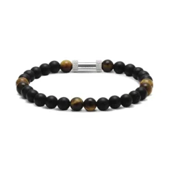 bracelet homme Zen ROCHET Agates et œil de tigre