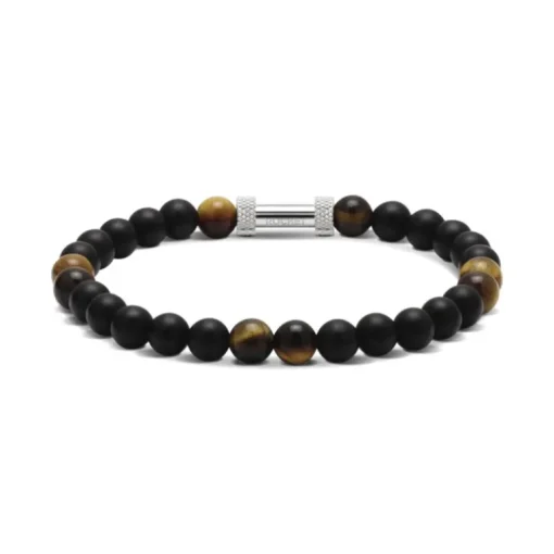 bracelet homme Zen ROCHET Agates et œil de tigre