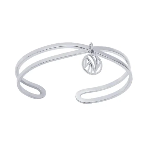 Bracelet Jonc Femme LES CADETTES PERROQUET AJOURÉ Laiton Argenté