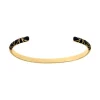 Bracelet Jonc Femme LES CADETTES IBIZA BANDEAU NOIR Laiton Doré