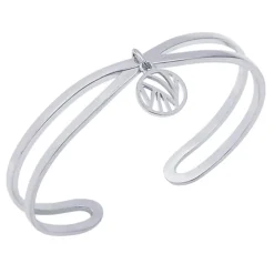 Bracelet Jonc Femme LES CADETTES PERROQUET AJOURÉ Laiton Argenté
