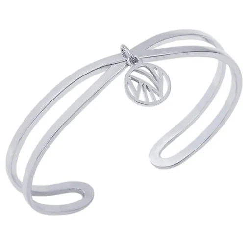 Bracelet Jonc Femme LES CADETTES PERROQUET AJOURÉ Laiton Argenté