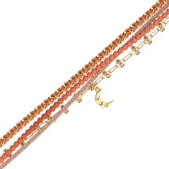 Bracelet Multi-Rangs Femme LES CADETTES MIA Perles Oranges